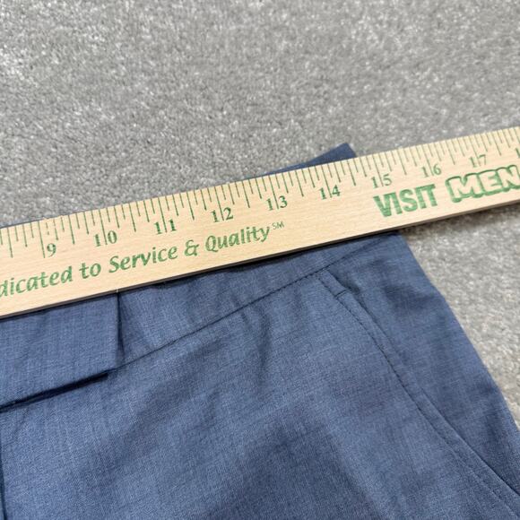 Theory Denim Melange Wool Trousers Blue Gray Work Pants Sz 2 Tall Stretch Office - Picture 8 of 9